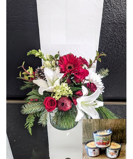 vivid flowers with white and black striped background