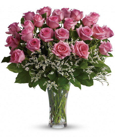 long-stemmed pink roses