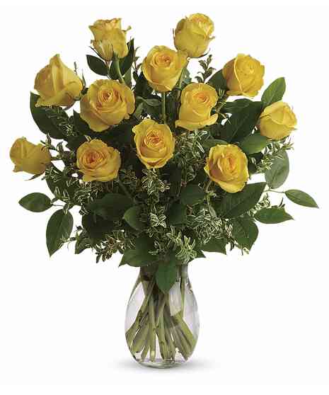 long stem yellow roses