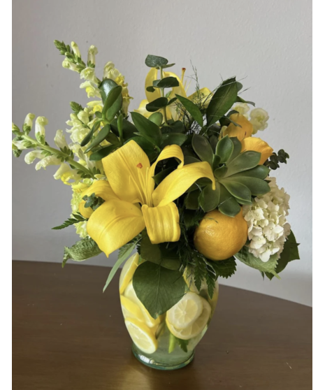 vivid yellow floral arrangement