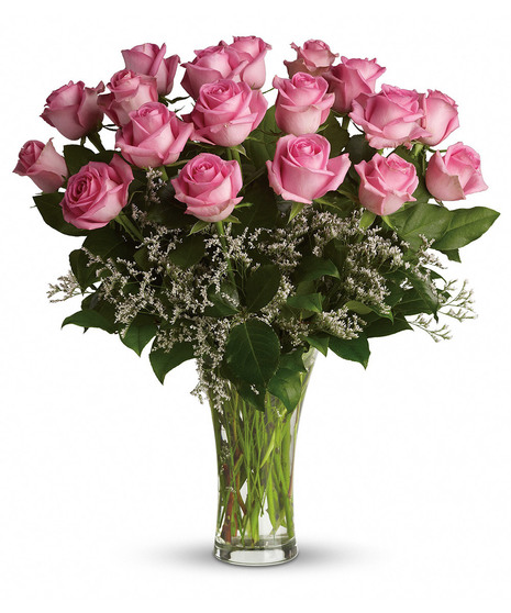 long-stemmed pink roses