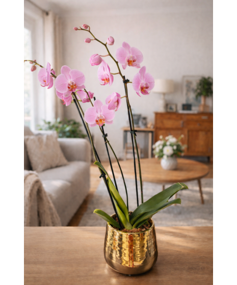 peace lily plant in wicker basket