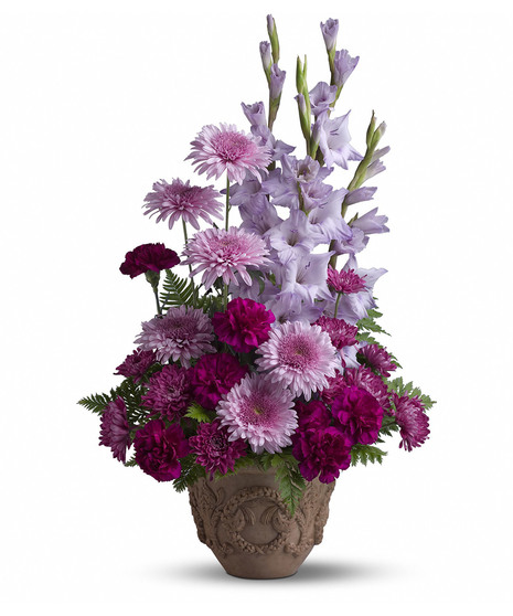 lavender and purple floral arrangment
