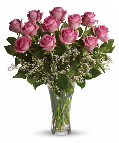 long-stemmed pink roses