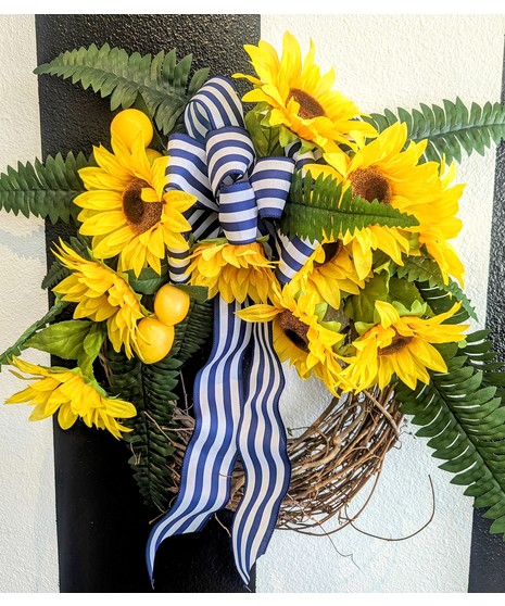 Grapevine Wreath - Field of Sunflowers