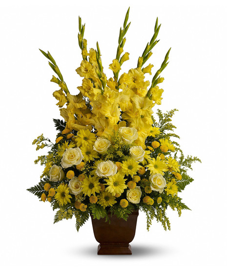 yellow flowers in tribute