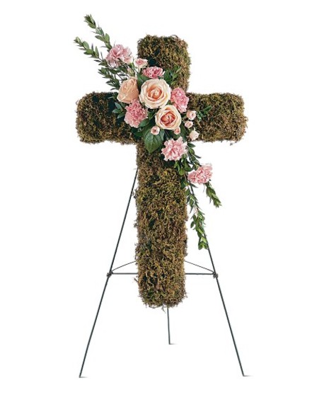 Pink Bouquet - Standing Cross
