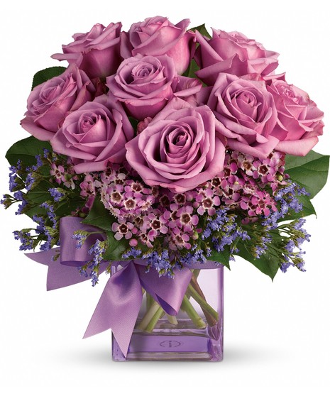lavender roses in vase