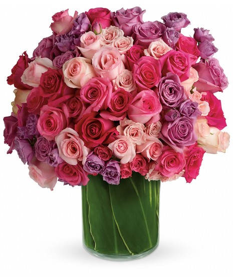 soft lavender and pink floral arrangement