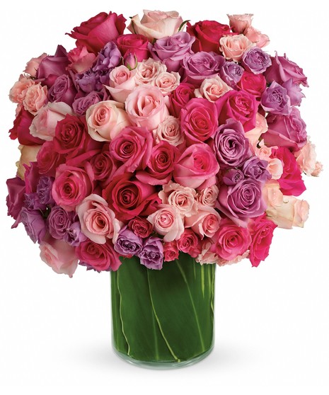 soft lavender and pink floral arrangement