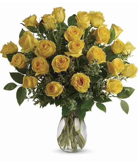 long stem yellow roses